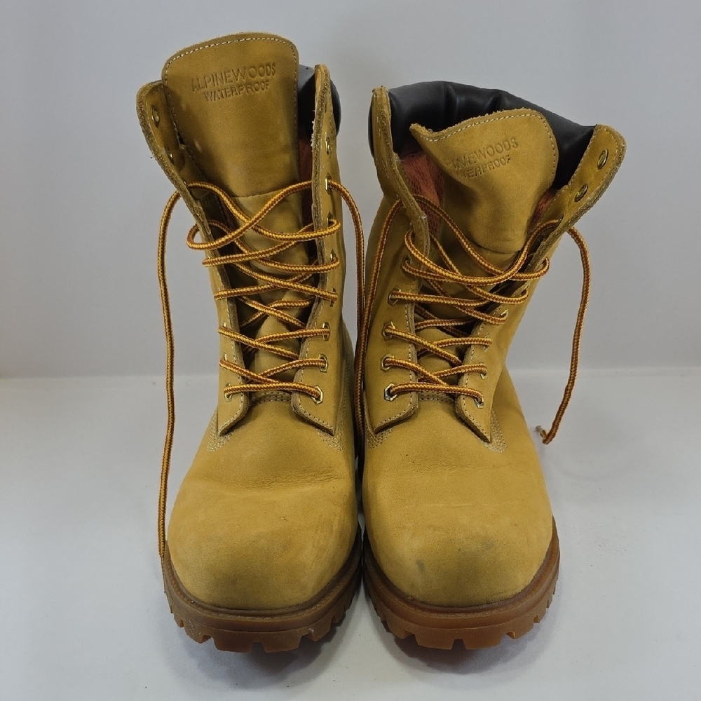 Timberland Alpine Woods Waterproof Boots Wheat Leather Work Boots Men's 8.5W - Picture 4 of 13